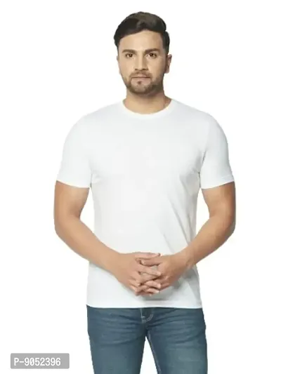 Glito Men's T-Shirt Solid Round Neck Half Sleeve Slim Fit