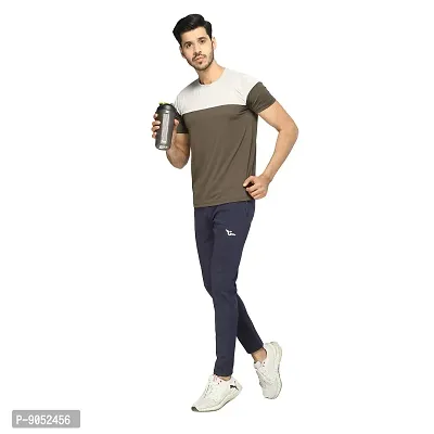 Glito Men?s Regular Fit Track Pants Sports Wear Lycra Jogger Lower for Gym  Yoga Wear (Navy Color)-thumb5