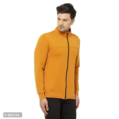 Glito Sports Men's Orange Front Zip DRYfit Jacket With Side  Front Pocket-thumb4