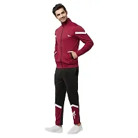 Glito Blocked Stretchable Regular Fit Gym Wear Track Suit-thumb1