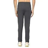 Glito Menrsquo;s Regular Fit Track Pants Sports Wear Lycra Jogger Lower for Gym  Yoga Wearing (Grey)-thumb1