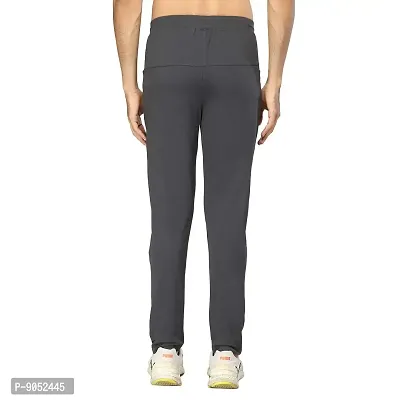 Glito Menrsquo;s Regular Fit Track Pants Sports Wear Lycra Jogger Lower for Gym  Yoga Wearing (Grey)-thumb2