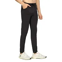 Glito Men?s Regular Fit Track Pants Sports Wear Lycra Jogger Lower for Gym  Yoga Wear - Black Color-thumb2