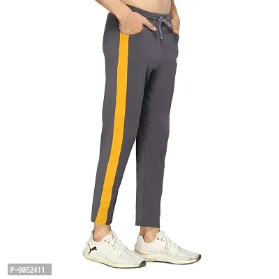 Glito Men?s Regular Fit Track Pants Sports Wear Lycra Jogger Lower for Gym  Yoga Wear (Grey Color)-thumb3