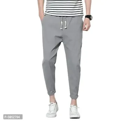 Glito Grey Stretchable Elasticated Waist Track Pants with Insert Pocket(Grey)