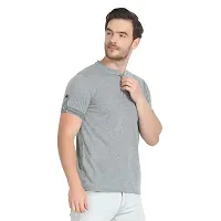 Glito Men's Attractive Grey-Colour Hanley-Neck Fashionable Half Sleeve T-Shirt for Men (Grey)-thumb3