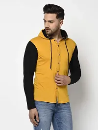 Glito Slim Fit Men?s Casual Full Sleeve T-Shirt with Collar|| 100% Cotton T-Shirt for Men(Yellow)-thumb2