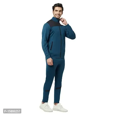 Glito Blocked Stretchable Regular Fit Gym Wear Track Suit-thumb5