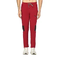 Glito Men?s Regular Fit Track Pants Sports Wear Lycra Jogger Lower for Gym  Yoga Wear -Maroon Color-thumb2