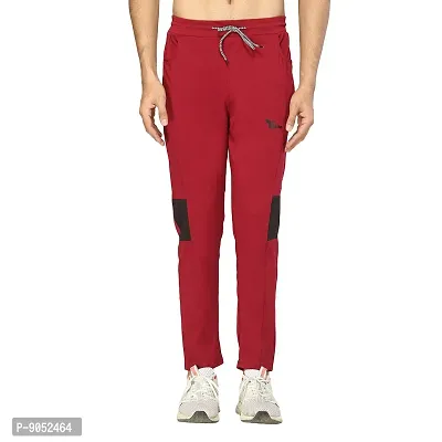 Glito Men?s Regular Fit Track Pants Sports Wear Lycra Jogger Lower for Gym  Yoga Wear -Maroon Color-thumb3