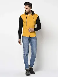 Glito Slim Fit Men?s Casual Full Sleeve T-Shirt with Collar|| 100% Cotton T-Shirt for Men(Yellow)-thumb4