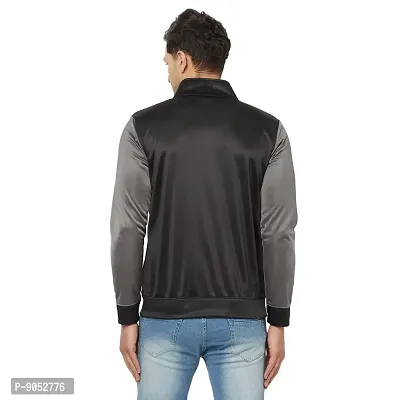 Glito Solid Light Grey Sports  Jacket For Men With Front  Side Pocket-thumb2