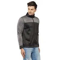 Glito Solid Light Grey Sports  Jacket For Men With Front  Side Pocket-thumb3