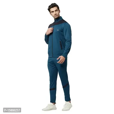 Glito Blocked Stretchable Regular Fit Gym Wear Track Suit-thumb4