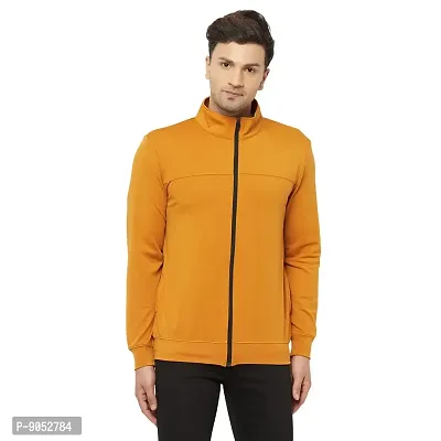 Glito Sports Men's Orange Front Zip DRYfit Jacket With Side  Front Pocket