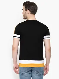 Glito Men's Round Neck Cotton Half Sleeves T-Shirt in Black Colour-thumb1