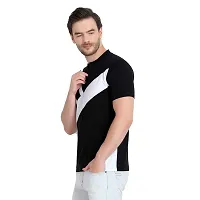 Glito Men's Black Fashionable Half Sleeve Regular Fit T-Shirt for Men (Multicolor)-thumb3