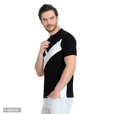 Glito Men's Black Fashionable Half Sleeve Regular Fit T-Shirt for Men (Multicolor)-thumb4