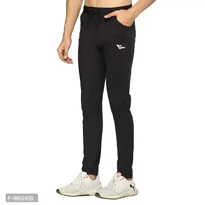 Glito Men?s Regular Fit Track Pants Sports Wear Lycra Jogger Lower for Gym  Yoga Wear - Black Color