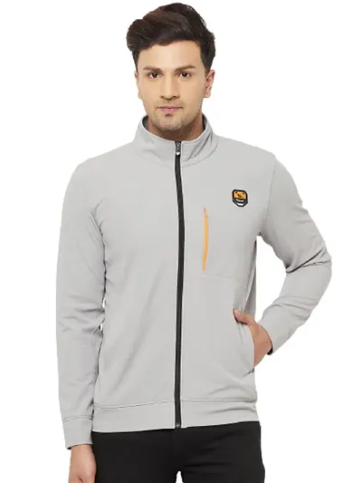 Glito Sports Men's Front Zip DRYfit Jacket With Side Front Pocket