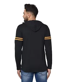 Glito Textured Full Sleeve Hooded T-Shirt-thumb1