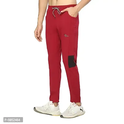 Glito Men?s Regular Fit Track Pants Sports Wear Lycra Jogger Lower for Gym  Yoga Wear -Maroon Color-thumb0