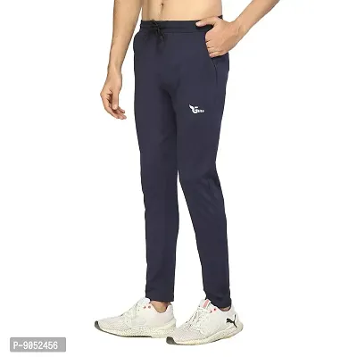 Glito Men?s Regular Fit Track Pants Sports Wear Lycra Jogger Lower for Gym  Yoga Wear (Navy Color)