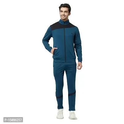 Glito Blocked Stretchable Regular Fit Gym Wear Track Suit