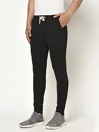 Glito Black Stretchable Elasticated Waist Track Pants with Insert Pocket-thumb2