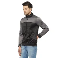 Glito Solid Light Grey Sports  Jacket For Men With Front  Side Pocket-thumb2