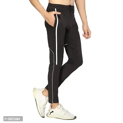 Glito Menrsquo;s Regular Fit Track Pants Sports Wear Lycra Jogger Lower for Gym  Yoga Wear - (Black)-thumb0