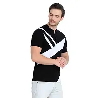 Glito Men's Black Fashionable Half Sleeve Regular Fit T-Shirt for Men (Multicolor)-thumb2