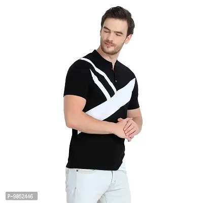 Glito Men's Black Fashionable Half Sleeve Regular Fit T-Shirt for Men (Multicolor)-thumb3