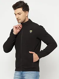 Glito Sports Men's Regular Fit Zip Closure Black Track Jacket With Side  Front Pocket-thumb2