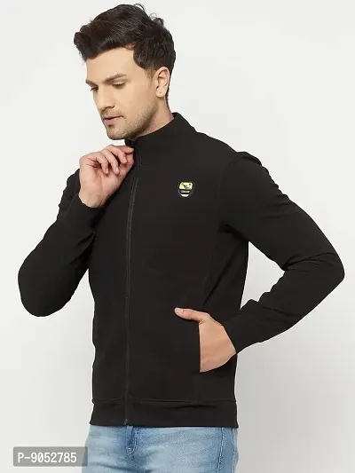 Glito Sports Men's Regular Fit Zip Closure Black Track Jacket With Side  Front Pocket-thumb3