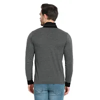 Glito Casual Slim Fit Cotton Fullsleeve Tshirt(Charcoal)-thumb1