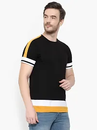 Glito Men's Round Neck Cotton Half Sleeves T-Shirt in Black Colour-thumb3