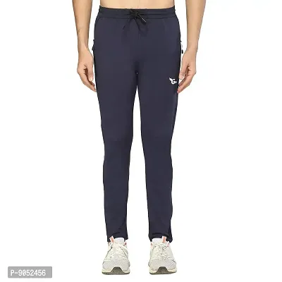 Glito Men?s Regular Fit Track Pants Sports Wear Lycra Jogger Lower for Gym  Yoga Wear (Navy Color)-thumb3