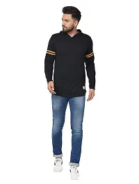 Glito Textured Full Sleeve Hooded T-Shirt-thumb4