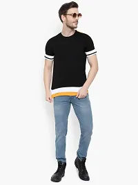 Glito Men's Round Neck Cotton Half Sleeves T-Shirt in Black Colour-thumb4