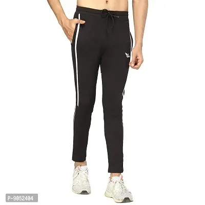 Glito Menrsquo;s Regular Fit Track Pants Sports Wear Lycra Jogger Lower for Gym  Yoga Wear - (Black)-thumb4