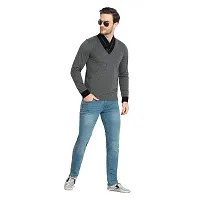 Glito Casual Slim Fit Cotton Fullsleeve Tshirt(Charcoal)-thumb4