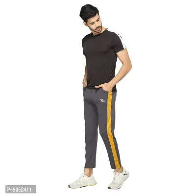 Glito Men?s Regular Fit Track Pants Sports Wear Lycra Jogger Lower for Gym  Yoga Wear (Grey Color)-thumb5