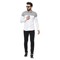 Glito Men's Cotton Slim Fit Collar Shirts in White  Grey Color-thumb4