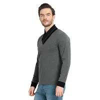 Glito Casual Slim Fit Cotton Fullsleeve Tshirt(Charcoal)-thumb2