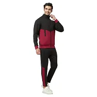 Glito Blocked Stretchable Regular Fit Gym Wear Track Suit-thumb2