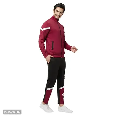 Glito Blocked Stretchable Regular Fit Gym Wear Track Suit-thumb3