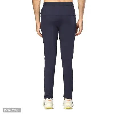 Glito Men?s Regular Fit Track Pants Sports Wear Lycra Jogger Lower for Gym  Yoga Wear (Navy Color)-thumb2