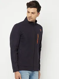 Glito Sports Men's Orange Front Zip DRYfit Jacket With Side  Front Pocket-thumb1