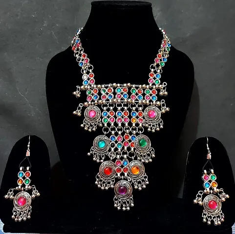 Afghani Style Oxidised Fancy Jewellery Set